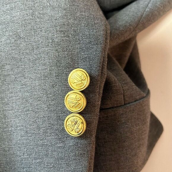 David Taylor Sport Coat Blazer Mens 48L Gray Gold Button Detail - Picture 13 of 16